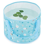 Collapsible Foot Bath Basin for Travel Portable Foot Bath Tub for Soaking Feet Home Foot Spa Travel Water Bucket for Soaking Feet, Washing Vegetable and Fruit, Outdoor, Camping (Blue flowers)
