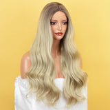 Blonde Wig Long Wavy None Lace Front Wigs Glueless Ombre Wigs for Women 24 inches
