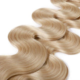 22 Inch Tape in Human Hair Extensions Wavy Thin Long Hair 50g 20pcs/pack Seamless Skin Weft Glue in Body Wave Human Hairpieces with Invisible Double Sided Tape #613 Bleach Blonde