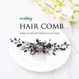 Yean Decorative Black Hair Comb Baroque Rhinestones Hair Accessories Headpiece for Women and Girls