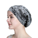 Satin Sleeping Cap for Curly Hair Women, Floral Hair Cover Bonnet Stay All Night