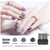 BabeNail Gel Nail Polish Set - 12 Colors + 3 Base Top Coat Soak Off Nude Grays Purple Glitter Color 21+ Days Long Lasting LED UV Gel Polish Kit - Manicure Kit Glossy & Matte Top Coat and Base Coat