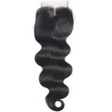 Misoun Hair Middle Part Lace Closure 4x4 Body Wave Brazilian Virgin Human Hair 130% Density Lace Closure Natural Black Color Hair(10 Inch, 35g)