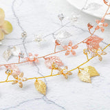 Yean Bride Wedding Hair Vine Headband Gold Leaf Bridal Accessories for Women (Silver)
