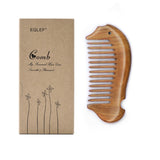 EQLEF Fish shape Beard Comb Wooden Comb wide Tooth Green Sandalwood Pocket Comb Small Hair Comb Hair Brush