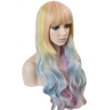 BERON Long Wavy Women Girls Colorful Cosplay Costume Party Wig with Wig Cap (Multi-color)