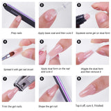 Makartt Poly Nail Extension Gel, 15ML Nude Nature Nail Extension Gel with Slip Solution Nail Art Equipment Set for Beginner or Nail Technician P-88