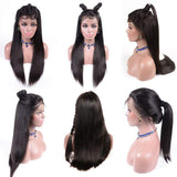 QTHAIR 14A 4x4 Lace Closure Wigs Straight Lace Front Wigs Human Hair With Baby Hair (12inch, 150% Density) Straight Hair Wigs For Black Women Natural Color
