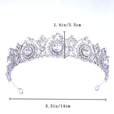 GETNOIVAS Crystal Bride Diadem, Royal Wedding Crown, Rhinestone Hair Jewelry Decor for Women Ladies Little Girls Bridal (Silver)