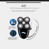 Rechargeable Electric Rotary Razor Bald Head Shavers for Men, 5 in 1 Multifunctional Dry and Wet Grooming Kit with Beard Trimmer Hair Clippers Nose Hair Trimmer Facial Cleansing Brush