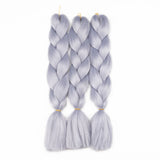 Lisshow Braiding Hair 24inch 100g Synthetic Jumbo Braids Hair Extensions High Temperature Fiber 3Piece/Lot (Grey)