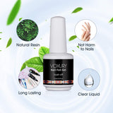 VOXURY Nail Art Foil Glue Gel for Flower Foil Stickers Set Nail Transfer Foil Kit Manicure DIY,2pcs 15ml Nail Foil Glue,20pcs Nail Stickers, UV LED Lamp Required