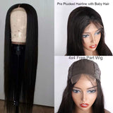Beaudiva Lace Front Wigs Human Hair Straight Lace Front Human Hair Wigs 18inch 4×4 Lace Closure Wigs with Baby Hair Pre Plucked Bleached Knots Remy Brazilian Lace Wigs for Black Women Natural Color