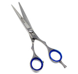 Professional Barber Thinning/Texturing/Cutting Scissors/Shears - Comfort Grip Rings with Adjustable Tension and Finger Inserts - JAPANESE J2 STAINLESS STEEL (Chrome 6.5")