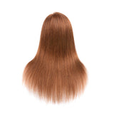 100% Human Hair Mannequin Head For Braiding Manikin Head For Hairdresser Professional Cosmetology Mannequin Head With Human Hair Auburn Brown 20-22"(From Forehead to The Back Hair End)