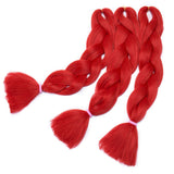 SEGO 24 Inch Jumbo Braiding Hair Jumbo Braid Hair Extensions Long Jumbo Braids for Box Braids Crochet Hair High Temperature Synthetic Fiber Single Color Red 3 Bundle