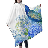 Professional Salon Cape with Telescopic Buckle Watercolor Peacock Hair Cutting Apron Barber Hairdressing Capes Wrap