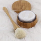 30ml/1Oz. Empty Loose Powder Container with Brush Bamboo Cosmetic Bake Make-up Loose Powder Jar with Sifter Lid and Powder Puff
