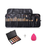 FantasyDay Professional 15 Colors Cream Concealer Camouflage Makeup Palette Contouring Kit + 24 Pcs Makeup Brushes + 1 Sponge Puff - Ideal for Professional and Daily Use