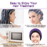 Beautybaby Cordless Deep Conditioning Heat Cap, Microwavable Treatment Steaming Heat Cap for Thermal Spa Curly Hair, 100% Natural Cotton Flaxseed Seed Interior