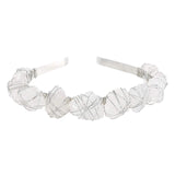 Raw Crystal Quartz Crown Headband - Handmade Natural Quartzite Rhinestone Hairband Crown for Women Halloween Costume Headwear Accessories (Transparent)