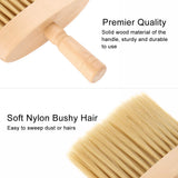 Neck Duster Barber Brush, Non-Slip Design Hair Cleaning Wooden Sweep Brush for Hair Cutting and Cleaning Suitable for Salon Use As Well As Personal Use