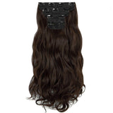 FIRSTLIKE Thick Hair Extensions 4pcs Per Set Curly Wavy Clip In On Hair Extensions 24" Curly Wavy Long Hair Extension Soft Silky Hairpieces for Women (280 Gram, Medium Brown)