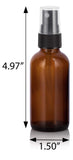 2 oz Amber Glass Boston Round Fine Mist Spray Bottle (6 pack) + Funnel