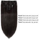 12 inch 75g Clip in Hair Extensions Human Hair 100% Double Drawn Human Hair Extensions 8 Pieces Thick To The End #1B Natural Black