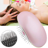 Electric Smoothing Massage Brush Comb, Portable Electric Hair Ionic Brush Hair Straightener Brush Negative Ion Comb Promotion Blood Circulation Relief, Anti-Static and Anti-frizzHair Tools (Pink)