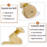 #613 Bleach Blonde Single Bundle Grade 7A Virgin Human Hair 1 Bundle Body Wave Unprocessed Brazilian Hair Sew in Hair Weft for Women Wavy Hair Weave 100g