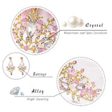 Nicute Bride Wedding Crowns and Tiaras Gold Crystal Bridal Princess Crown with Earrings Opal Headpieces for Women and Girls