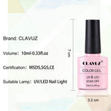 CLAVUZ Gel Nail Polish Set 8pcs Gel Color Collection Kit Manicure Pedicure Nail Art Set