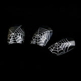 ArtPlus 24pcs x 4 (4-Pack) Halloween Gothic Black Silver Spider Web with Crystals False Nails with Glue Full Cover Long Length 4 Boxes in 1 Premium Pack Buy 3 Get 1 Free Fake Nails Art