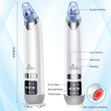 Blackhead Remover Vacuum, Pore Sucker Pimple Extractor Blackheads Vacume Suctioner Face Cleaner Tool Acne Whitehead Black heads Removal Kit with 4 Suction Probes & Heating Compress - USB Rechargeable