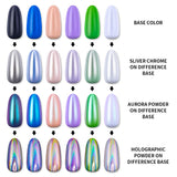 Artdone chrome nail powder metallic mirror effect holographic Aurora chameleon pigment 0.5g/Jar for nail art gel polish mermaid unicorn dipping powder