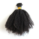ZigZag Hair Afro Kinky Curly Hair Bulk No Attachment Brazilian Virgin Human Braiding Hair Bulk 4B 4C Virgin Hair Bulk For Braiding 1 Bundle 100% Unprocessed Virgin Human Hair Bulk (22inch, 4B 4C)