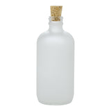 8 oz Frosted Clear Glass Boston Round Bottle with Cork Stopper Closure (6 Pack)