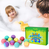 Bath Bombs for Kids with Surprise Toys Inside - Handmade 12 Gift Set for Boys Girls, Bubble Bath Fizzies Vegan Essential Oil Spa Fizz Balls Gift Kit