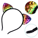SIQUK 12 Pcs Cat Ear Headbands for Girls with a Storage Bag