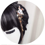 New fox rabbit Japanese Cute Hairpin Kanzashi Hair Stick for Kimono Yukata Bride Hanfu Accessory Oiran Geisha Antiquity