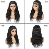 Brazilian virgin hair Headband Wig For Women Machine Made Wigs Brazilian Headband Human Hair Wigs virgin Hair (14 Inch, Headband Wig)