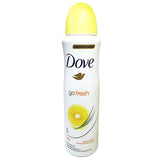 Dove Go Fresh Grapefruit & Lemongrass Antiperspirant Spray Deodorant for Women 150 ml (Pack of 10) + Our Travel Size Perfume