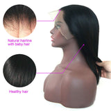 13x6 Lace Front Straight Short Bob Wigs 150% Density Brazilian Remy Hair Wigs for Black Women Free Style (14 Inches)