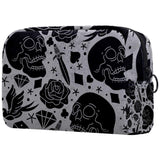 Horror Tattoo Makeup Bag, Toiletry/Travel Bag for Brushes Jewelry Accessories Collection, Single Layer Storage Bag for Women