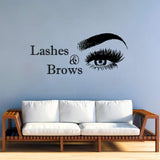 Lash & Brows Wall Decal Beauty Salon Shop Eyebrows Wall Art Sticker Eyelashes Extensions Decor