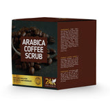 24K Organic Arabica Coffee Scrub, Contains Vitamin E. & Shea Butter, Therapy for Varicose Veins, Cellulite, Stretch Marks, Eczema and Acne, Deep Skin Exfoliator, 8 oz.