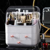 Makeup Organizer Box Cosmetic Storage Modern Cosmetic Storage Holder Portable Handle Fully Open Waterproof Lid Dustproof Drawers Great for Bathroom, Dresser, Countertop