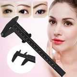 Romlon Tattoo Measuring Eyebrow Ruler - 5Pcs Plastic Vernier Caliper 6Inch Double Scale Sliding Gauge Tool Permanent Makeup Tattoo Eyebrow Line Lip Ruler for Jewelers Measuring Tool