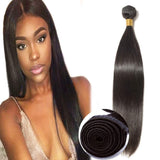 Brazilian Human Hair 1 Bundle 14 Inch Long Straight Unprocessed Virgin Hair Sew in Single Hair Weft Weaves Extensions 100g/bundle #1B Natural Black